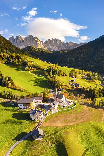 St. Magdalena, Funes Valley, Bolzano, South Tyrol, Trentino Alto Adige, Italy. St
