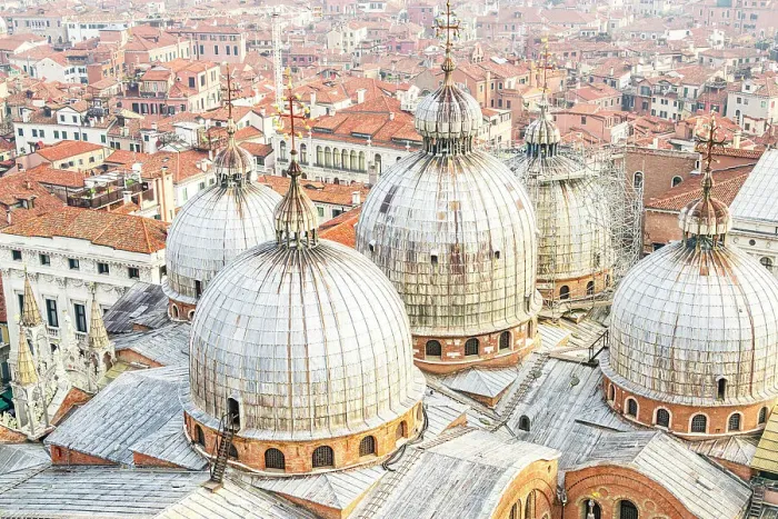 Framed Print : St Mark's Basilica domes, and city rooftops, Venice, Veneto, Italy Framed Print : St Mark's Basilica domes, and city rooftops, Venice, Veneto, Italy