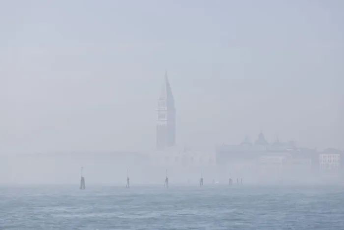 Framed Print : St Marks Bell Tower and Doges Palace in the mist; Venice, Veneto, Italy Framed Print : St Marks Bell Tower and Doges Palace in the mist; Venice, Veneto, Italy