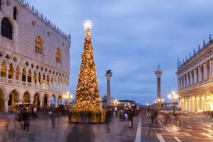 Framed Print : St Marks Square, Christmas decorations Venice, Veneto, Italy Framed Print : St Marks Square, Christmas decorations Venice, Veneto, Italy
