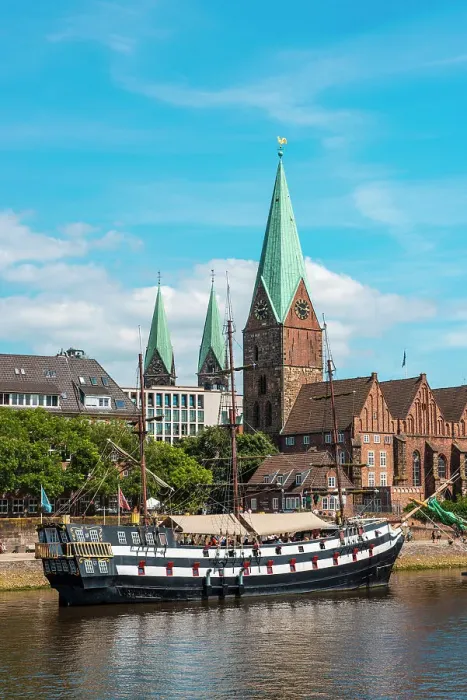 Framed Print : St. Martin's Church, Weser River, Bremen City, Bremen, Germany Framed Print : St. Martin's Church, Weser River, Bremen City, Bremen, Germany