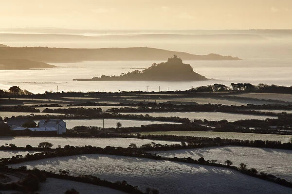 St Michaels Mount from Trencrom Hill, Cornwall, England