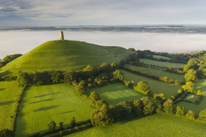 Framed Print : St Michaels Tower on Glastonbury Tor on a sunny September morning, Glastonbury, Somerset, England. Autumn (September) 2020 Framed Print : St Michaels Tower on Glastonbury Tor on a sunny September morning, Glastonbury, Somerset, England. Autumn (September) 2020