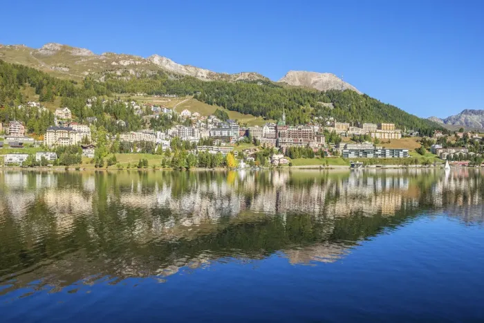Framed Print : St. Moritz with St. Moritz lake, Upper Engadin, Grisons (Graubunden), Switzerland Framed Print : St. Moritz with St. Moritz lake, Upper Engadin, Grisons (Graubunden), Switzerland