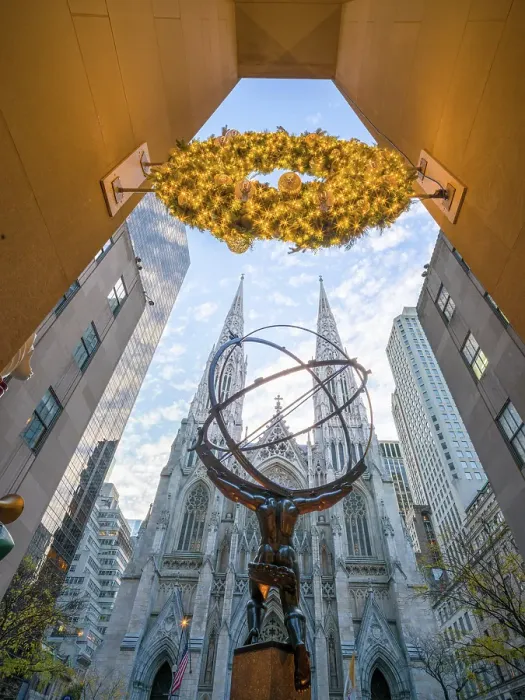 Framed Print : St Patricks Cathedral and Atlas Statue Manhattan, New York City, USA Framed Print : St Patricks Cathedral and Atlas Statue Manhattan, New York City, USA