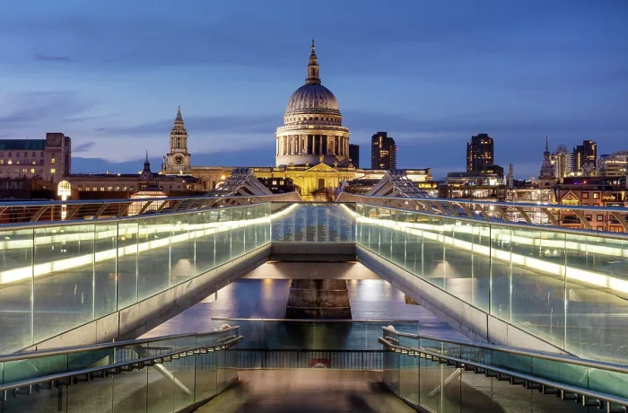 Framed Print : St Paul's Cathedral and the Millennium Bridge, London, England Framed Print : St Paul's Cathedral and the Millennium Bridge, London, England