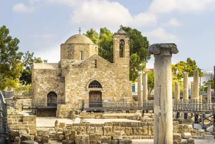 Framed Print : St Pauls Pillar and Agia Kyriaki church or the ancient Chrysopolitissa Basilica Framed Print : St Pauls Pillar and Agia Kyriaki church or the ancient Chrysopolitissa Basilica