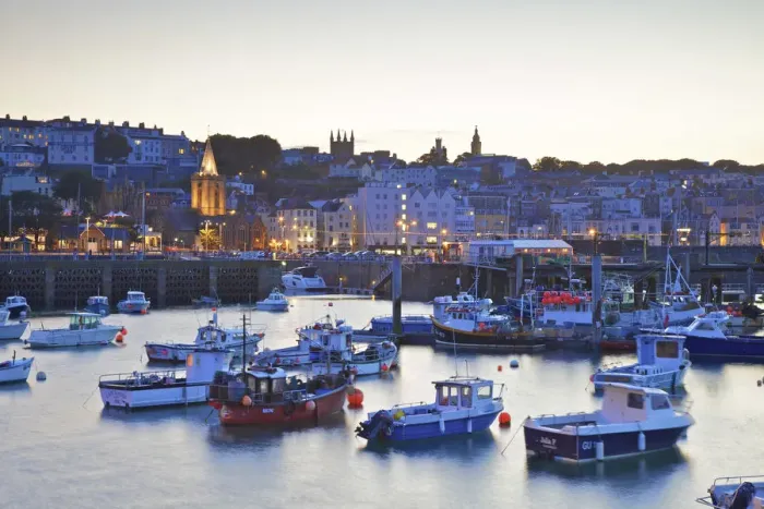 Framed Print : St. Peter Port Harbour At Night, Guernsey, Channel Islands Framed Print : St. Peter Port Harbour At Night, Guernsey, Channel Islands