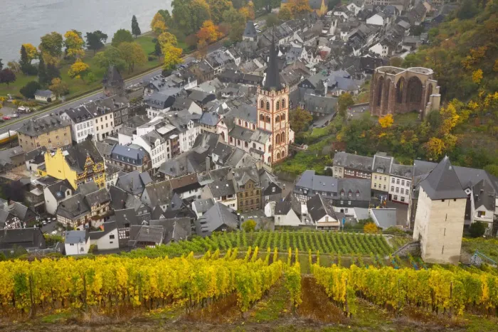 Framed Print : St. Peters Church & Town Centre, Bacharach, Rhine Valley, Germany Framed Print : St. Peters Church & Town Centre, Bacharach, Rhine Valley, Germany