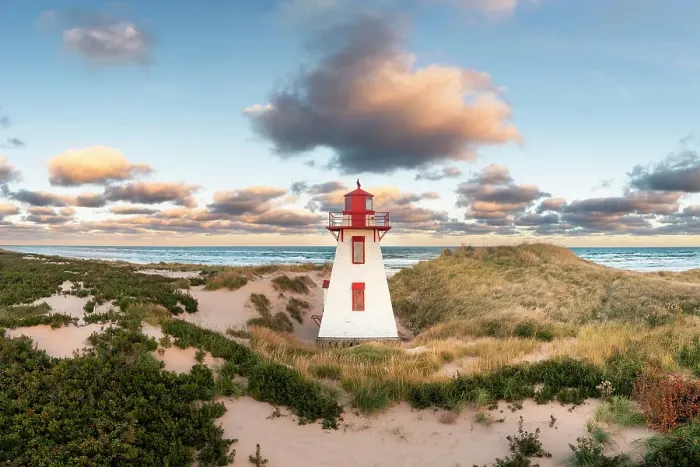 Framed Print : St. Peters harbour lighthouse, Prince Edward Island, Canada
