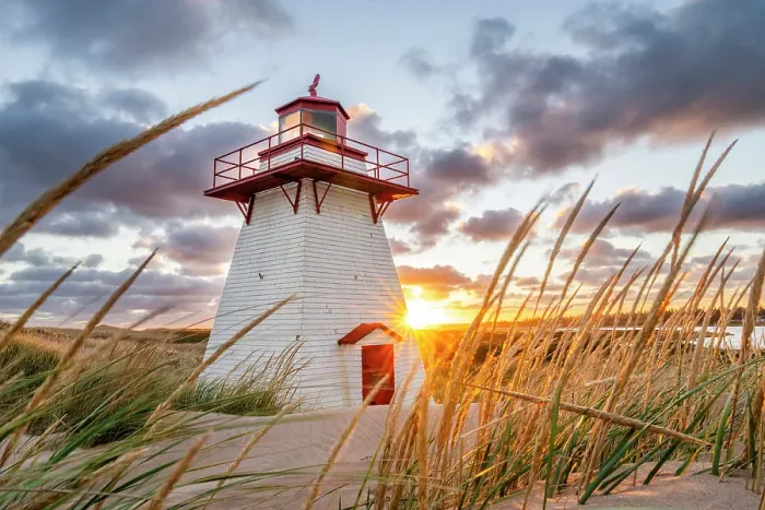 Framed Print : St. Peters harbour lighthouse, Prince Edward Island, Canada