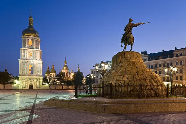 St. Sophia Cathedral & Bohdan Khmelnytsky Statue, Kiev, Ukraine