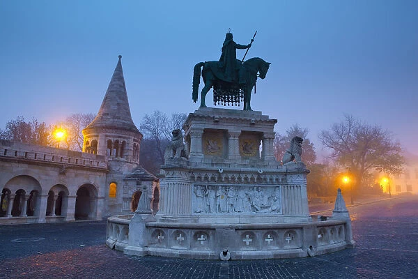 St. Stephen Statue, Fishermens Bastion, Budapest, Hungary