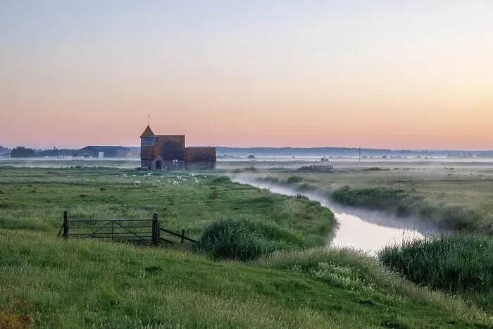 Framed Print : St. Thomas Becket Church, Fairfield, Romney Marsh, Kent, England, UK