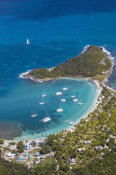 St Vincent and The Grenadines, Aerial view of Mayreau Island