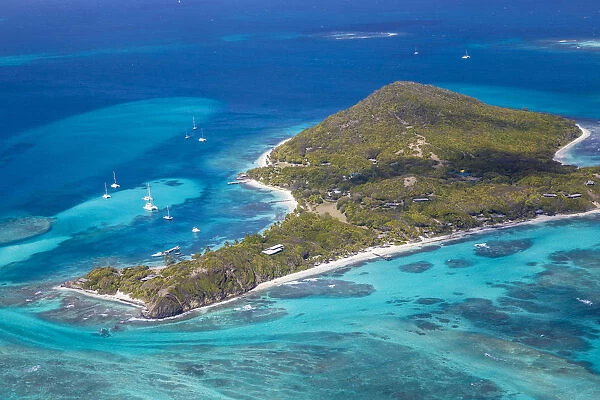 St Vincent and The Grenadines, Aerial view of Petit St Vincent