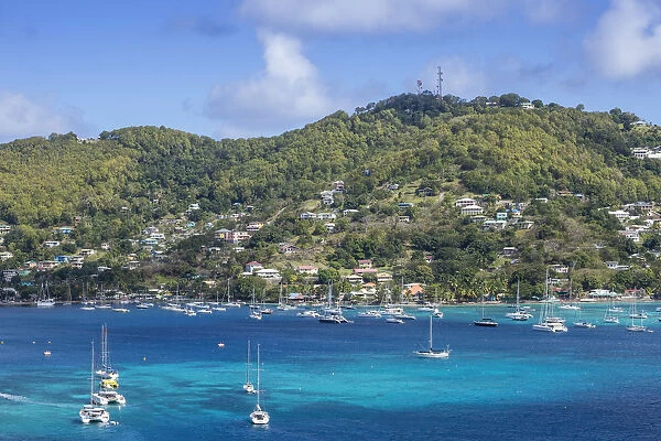 St Vincent and The Grenadines, Bequia, View of Admiralty Bay