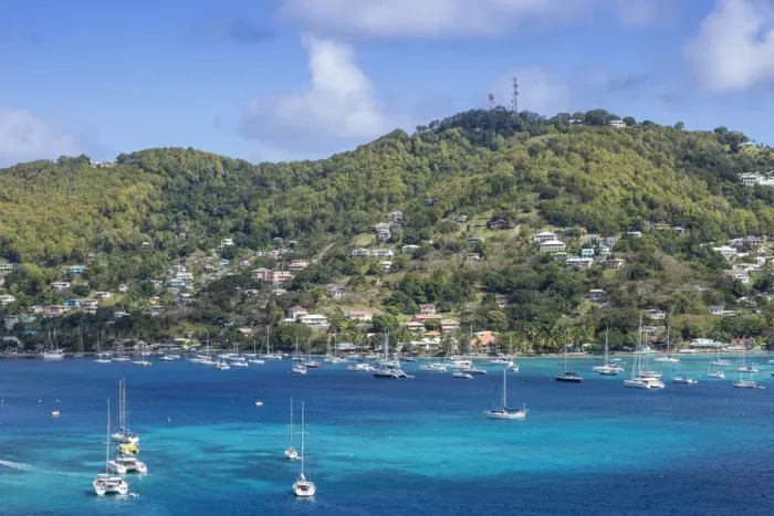Framed Print : St Vincent and The Grenadines, Bequia, View of Admiralty Bay Framed Print : St Vincent and The Grenadines, Bequia, View of Admiralty Bay