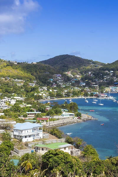 St Vincent and The Grenadines, Bequia, View of Admiralty Bay and Port Elizabeth
