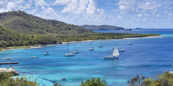 St Vincent and The Grenadines, Mustique, View of Brittania Bay