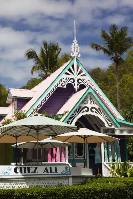 Framed Print : St. Vincent and the Grenadines, Mustique, Britannia Bay, village shop Framed Print : St. Vincent and the Grenadines, Mustique, Britannia Bay, village shop