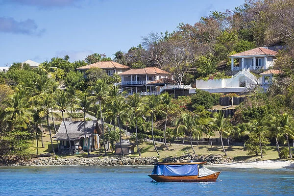 St Vincent and The Grenadines, Mustique, View of Lovell village