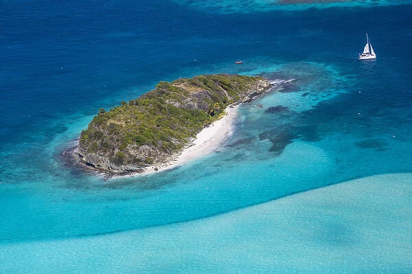 St Vincent and The Grenadines, Tobago Cays, Aerial view of Jamesby