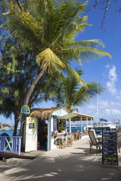 Framed Print : St Vincent and The Grenadines, Union Island, Clifton harbour, Cafe and bar on pier Framed Print : St Vincent and The Grenadines, Union Island, Clifton harbour, Cafe and bar on pier