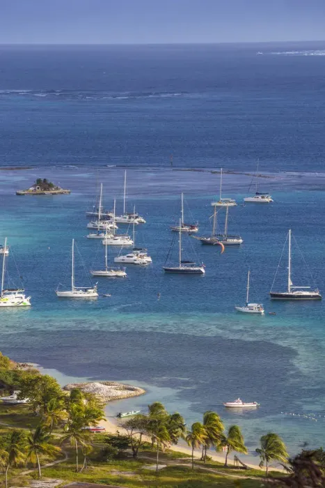 Framed Print : St Vincent and The Grenadines, Union Island, View of Clifton harbour and Happy Island Framed Print : St Vincent and The Grenadines, Union Island, View of Clifton harbour and Happy Island