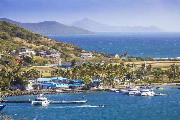St Vincent and The Grenadines, Union Island, View of Anchorage Yacht Club at Clifton