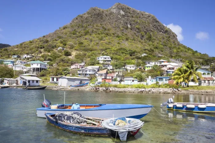 Framed Print : St Vincent and The Grenadines, Union Island, Ashton, Fishing boat Framed Print : St Vincent and The Grenadines, Union Island, Ashton, Fishing boat