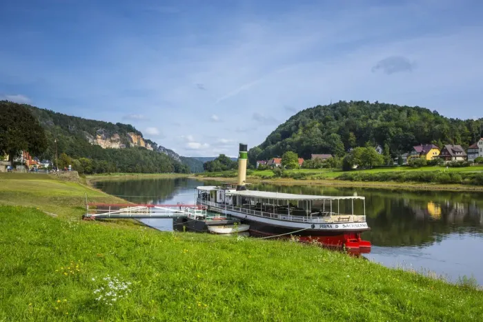 Framed Print : Stadt Wehlen and Elbe River, Saxon Switzerland National Park, Saxony, Germany Framed Print : Stadt Wehlen and Elbe River, Saxon Switzerland National Park, Saxony, Germany