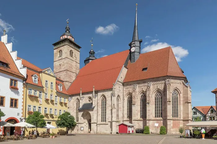 Framed Print : Stadtkirche St. Georg am Altmarkt, Schmalkalden, Thuringer Wald, Thuringen, Deutschland