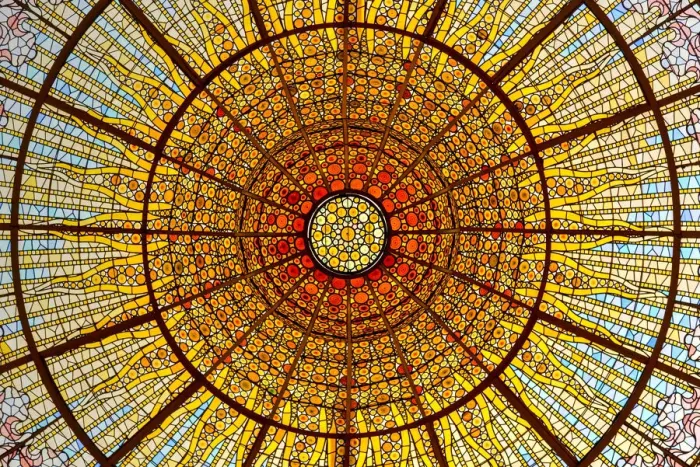 Framed Print : Stained-glass skylight, Palace of Catalan Music concert hall, Barcelona, Catalonia, Spain Framed Print : Stained-glass skylight, Palace of Catalan Music concert hall, Barcelona, Catalonia, Spain