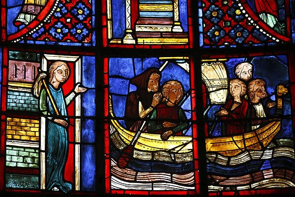 Stained Glass Window, Bourges Cathedral, UNESCO World Heritage Site, Bourges, Centre