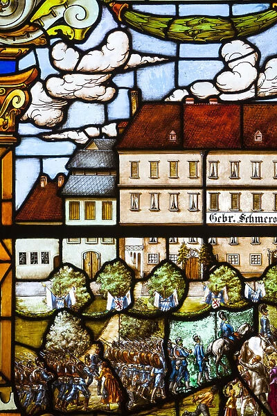 Stained Glass Windows in Passaus Town Hall, Passau, Lower Bavaria, Bavaria