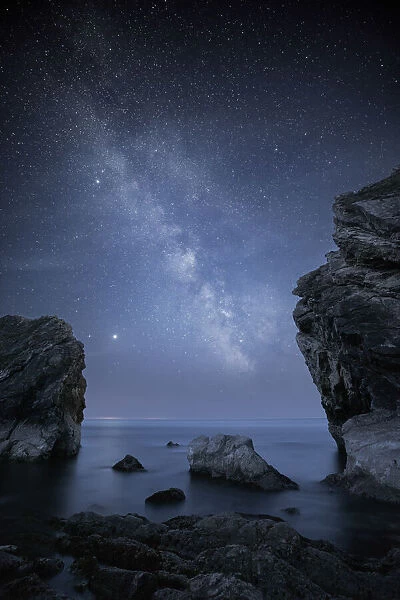 Stair Hole at night with Milky Way, West Lulworth, Jurassic Coast World Heritage Site
