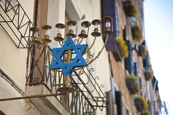 Star of David in the Jewish Ghetto, Canaregio district, Venice, Italy