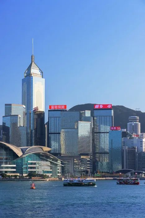 Framed Print : Star Ferries and skyline of Hong Kong Island, Wan Chai, Hong Kong Island, Hong Kong Framed Print : Star Ferries and skyline of Hong Kong Island, Wan Chai, Hong Kong Island, Hong Kong