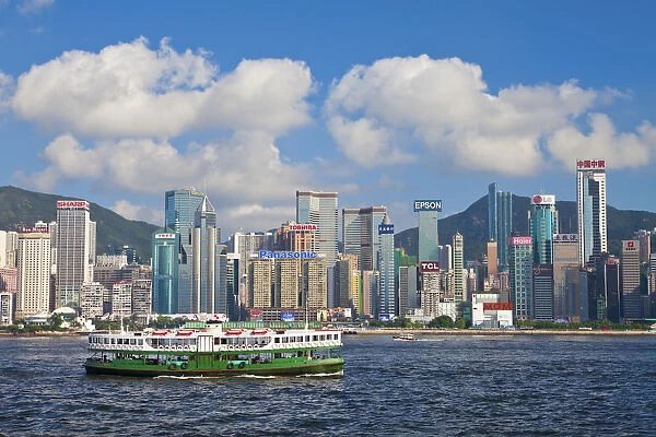 Star Ferry crossing Victoria Harbour towards Hong Kong Island, with Central skyline