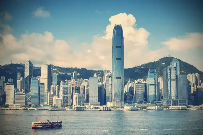 Framed Print : Star Ferry and Hong Kong Island skyline, Hong Kong Framed Print : Star Ferry and Hong Kong Island skyline, Hong Kong
