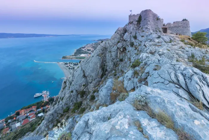 Framed Print : Starigrad fortress (Fortica) above the city of Omis, Dalmatia, Adriatic Coast, Croatia