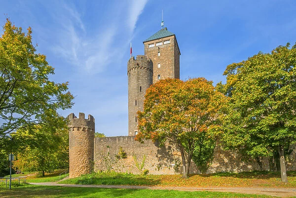 Starkenburg castle, Heppenheim, Hessische Bergstrasse, Odenwald, Hesse, Germany