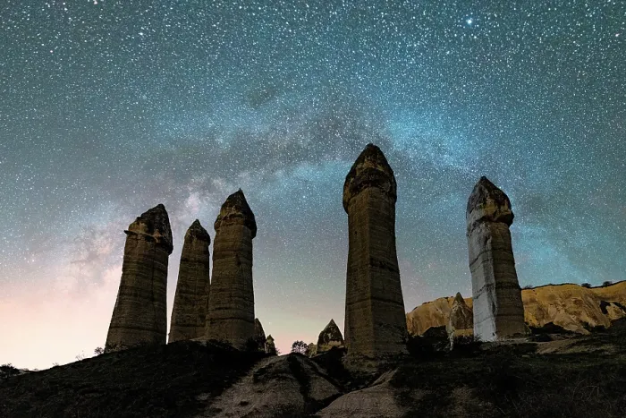 Framed Print : Starry sky above rock formations in Love Valley, Goreme National Park, Cappadocia, Nevsehir Province, Central Anatolia, Turkey Framed Print : Starry sky above rock formations in Love Valley, Goreme National Park, Cappadocia, Nevsehir Province, Central Anatolia, Turkey