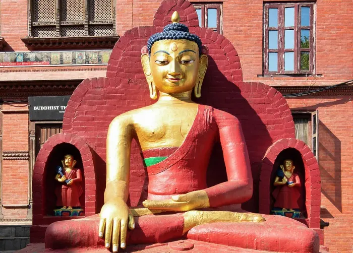 Framed Print : Statue of Buddha, Swayambhunath Temple, Kathmandu Valley, Nepal, Asia