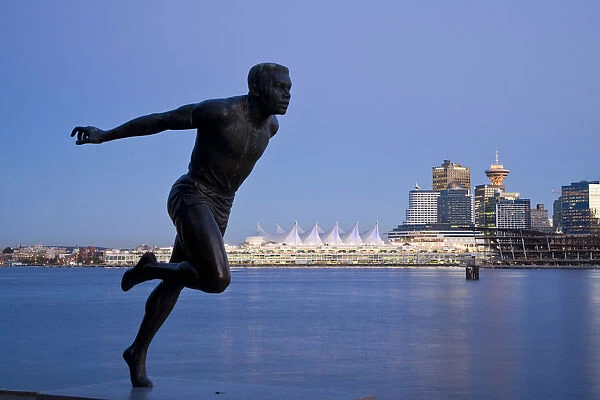 Statue of Canadian Athlete Harry W. Jerome, Stanley Park, Vancouver, British Columbia