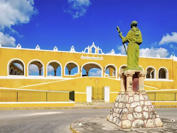 Framed Print : Statue of the friar Diego de Landa in front of the Convent of San Antonio de Padua, Izamal, Yucatan State, Mexico Framed Print : Statue of the friar Diego de Landa in front of the Convent of San Antonio de Padua, Izamal, Yucatan State, Mexico