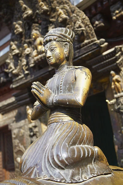 Statue at Golden Temple, Patan (UNESCO World Heritage Site), Kathmandu, Nepal
