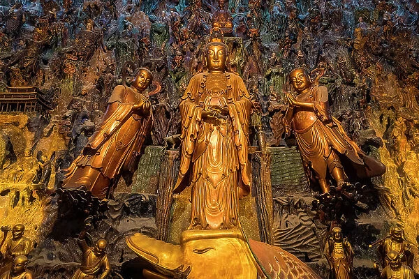 Statue of Guanyin in Mahavira Hall at Lingyin Temple, Hangzhou, China