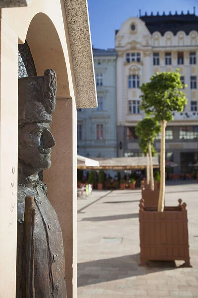 Statue in Hlavne Nam (Main Square), Bratislava, Slovakia